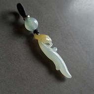 黃翡翠鳳凰小吊墜 | 天然緬甸翡翠 | 玉器玉墜