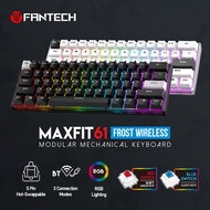 FANTECH MAXFIT61 FROST WIRELESS MODULAR MECHANICAL KEYBOARD ,TRI-MODE CONNECTION,60% FORM FACTOR , HOT SWAPPABLE SWITCH