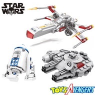 Star Wars Millennium Falcon MOC Building Blocks Spacecraft Robot R2-D2 X Wing Fighter Creative Model