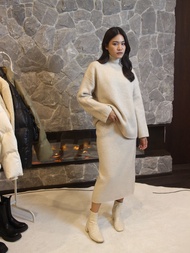 พร้อมส่ง SAC.BKK เซ็ทไหมพรมกระโปรง เซ็ทแอร์พอร์ต ใส่ขึ้นเครื่อง รุ่น AIRPORT SKIRT SET