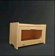 bread box 1 layer minimalis tempat penyimpanan roti serbaguna dari kayu