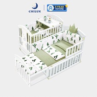 Chilux Peace White 6 Mode Multifunctional Baby Cot Newzealand Pine Wood