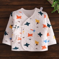 Newborn Baby Clothes Spring Autumn and Winter 0-3 Months Early Give Birth Quilted Gown Warm Full Bac