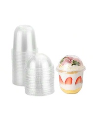20入組帶蓋帶孔冰淇淋/甜點杯,塑料杯用於布丁/蛋糕/冷飲