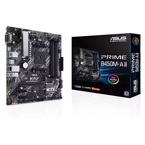 ASUS PRIME B450M-A II AMD B450 Ryzen AM4 Micro ATX Motherboard With M.2 Support HDMI/DVI-D/D-Sub, SA