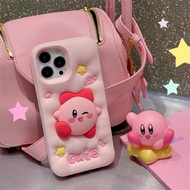 Cute Stereoscopic Kirby Phone Liquid Silicone Casing IPhone 14 Pro Max 13 Pro Max 12 Pro IPhone 11 Soft Pink IPhone Cover