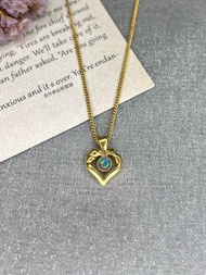 金色愛心澳洲蛋白石項鍊
