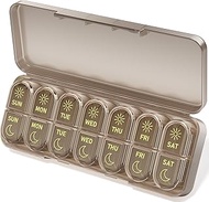Betife AM PM Pill Organizer 7 Day, Weekly Pill Organizer 2 Times a Day, Daily Pill Box AM PM, Portab