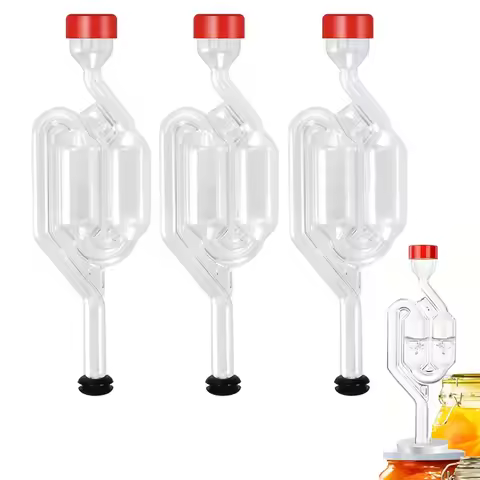 Home Brewing Fermentation Airlock One Way Exhaust Pressure Relief Valve PP Plastic Air Lock for Wine