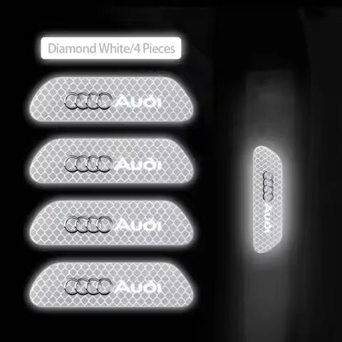 4Pcs Car Door Sticker Safety Warning Reflective Mark For Audi Sline A3 A4 B5 B6 A3 8P 8V 8L A5 A6 C6