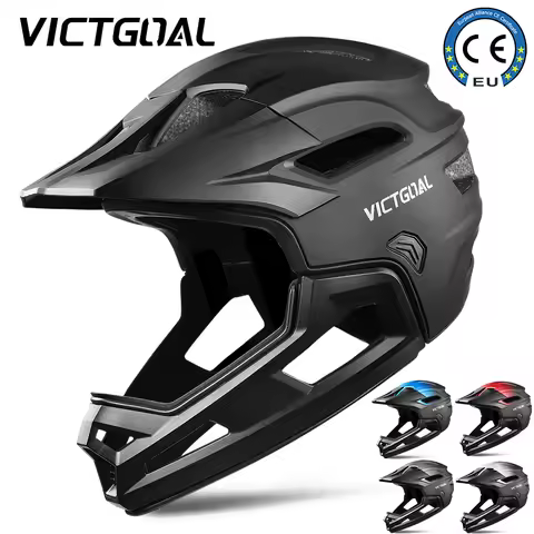 VICTGOAL Adult Detachable MTB Bicycle Full Face Helmet for Men Motorcycle Head Protection Mountain B