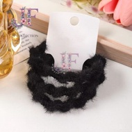 JF collection - Korean Fur Hair Tie - Soft & Stylish Black Hair Tie, contents 2