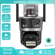 Hamrol 12MP Three Lens Three Screen PTZ WIFI Camera 9MP Outdoor Waterproof Network Remote Viewing CC