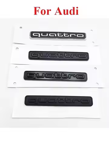 3D ABS Black Logo Quattro Emblem Car Rear Trunk Badge Decal For Audi A1 A2 A3 A4 A5 A6 A7 Q2 Q3 Q5 Q