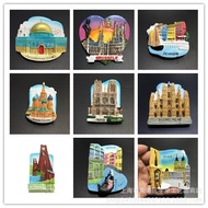 8-Country Landmark Fridge Magnet Collection - Russia, Italy, Denmark, Belgium, USA, India, France & 