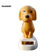 Moamegift Car Ornament Bumpy Road Stable Decor Solar Powered Yellow Puppy Dashboard Toy – Cute Noddi