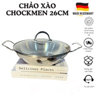 CHOCKMEN stir-fry pan 26cm, stir-fry pot 26cm, stainless steel stir-fry pan, deep stir-fry pan with 