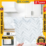 New 3D Herringbone Tile Sticker Kitchen Bathroom Wall Tile Sticker Self-Adhesive Backsplash clever mosaics 12X12 Inch