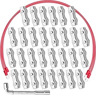 M5 Poly Rope Connectors, 30 PCS Splicer Galvanized Steel Connector with Sleeve Tool for Electric Fen