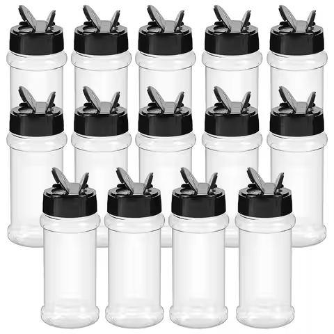 3oz Spice Bottles Plastic Seasoning Containers,Clear Plastic Spice Jars with Shaker Lids ,Empty for 