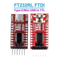 FT232RL FTDI Modul Penyesuai Penukar Serial Type-C ke TTL 3.3V 5.5V FT232R Breakout Mini USB ke Papa