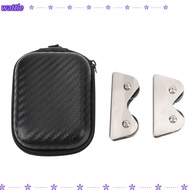 WATTLE 2PCS Billiard Cue Straightness Detector, Stainless Steel With Storage Bag Billiard Cue Roller