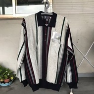 全新 德國製 Pure New Wool 羊毛 Polo衫 外套 灰 藍 海軍藍 紅 直 條紋 長袖 美麗諾 羊毛衫 定價：8980