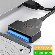 SATA เป็น USB 3.0/2.0ถึง6 Gbps ฮาร์ดไดรฟ์ SSD HDD ภายนอก2.5นิ้ว SATA 3 22พินอะแดปเตอร์ USB 3.0ถึง SA