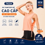 High quality TX224 women's tanktops - Flattering drawstring, comfortable stretch for aerobic yoga gy