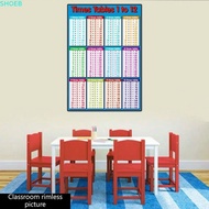 SHOEB Children Multiplication Table Waterproof Removable For Kids 1-12 Times Quick Calculation Chart