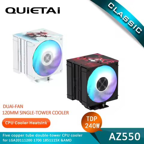 QUIETAI AZ550 CPU Cooler 5 Heat pipes CPU Fan LGA1700/1851/1200 115X AMD4 AMD5