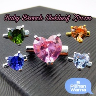 Eksklusif Baby Brooch Zircon Love ️ Cubic Zirconia CZ457