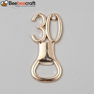 1pc Alloy Beer Bottle Opener Birthday Number 30 Light golden 85x37.5x4.5mm