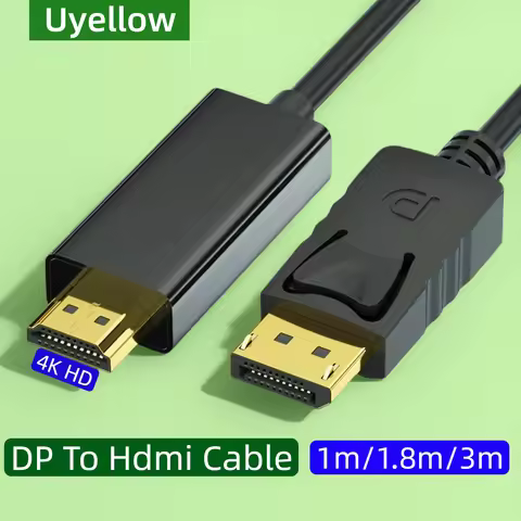 Uyellow DP DisplayPort to HDMI-Compatible Adapter Connecto Converter 1.8m cable 2K 4K 1080P For desk
