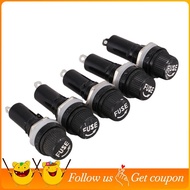 5 Pcs AC 125V 15A 6 x 30mm Panel Mount Fuse Holder