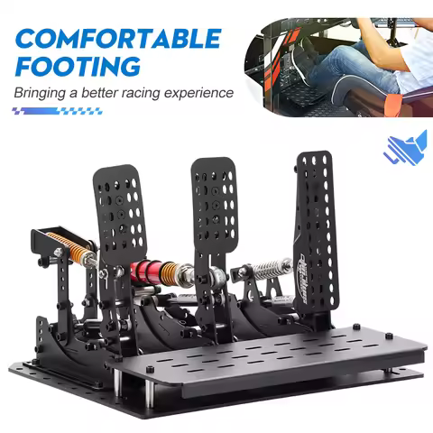 SimRuito Sim Racing Pedals Simulator Cockpit Metal material For PC 200KGLoad cell Driving Simulator