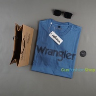Wrangler นำเข้าเสื้อยืดผู้ชายเสื้อยืดนำเข้าจากอเมริกา Wrangler แขนสั้นเหล็กสีฟ้า