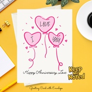 Happy Anniversary I Love You Greeting Card Cute Cards with Envelope 1PC