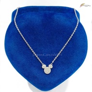 SET KALUNG ANAK PERAK ASLI SILVER 925 LAPIS EMAS PUTIH - MODEL LIONTIN HELLOKITTY PERMATA - PERHIASA