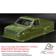 💯Team C Clear Body Shell CB400-PVC 1/10 TRX-4 CRAWLER BODY (PVC) Painted Green (Width 324mm, WheelBa