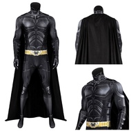 Bruce Cosplay Wayne Costume Movie Dark Knight Rises Superhero Jumpsuit Cloak Man Halloween Carnival 