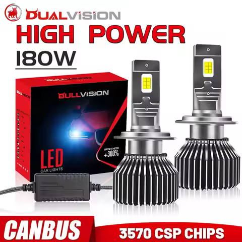 Dualvision H7 H4 H11 K5C Pro LED Headlight 180W High Power Canbus H1 H8 HB4 HB3 9005 9006 Turbo Lamp