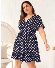 R#8086 US Plus Size Casual Elegant Polka Dots Design Dress