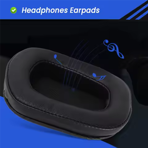 【Limited-Stock!】1Pair Foam Ear Pads Cushion Leather Earpad for Logitech G933 G935 G633 / G 933 G 935