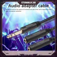 [eternally.sg] 6.35mm Male to 2 6.35mm Female Adapter Cable 1/4 Y Splitter Stereo Audio Cord