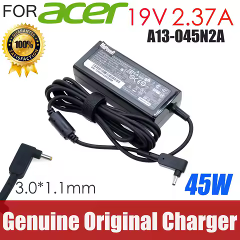For Acer Ultrabook AC Adapter Mini Charger Power Supply A13-045N2A PA-1450-26 A045R021L 45W 19V 2.37
