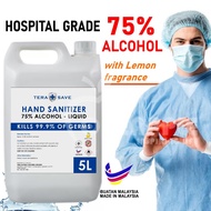 [MSIA STOCK] SANITIZER LIQUID 5L - 75% ALCOHOL CLINICAL GRADE MULTI PURPOSE