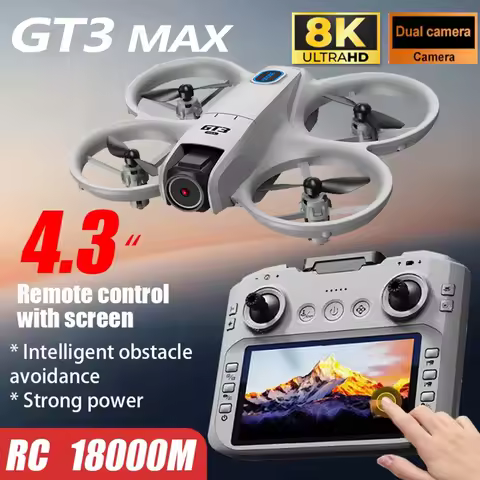 Original GT3 MAX 8K HD Drone GPS Professional Aerial Avoiding Obstacle 4.3" Remote Control Brushless