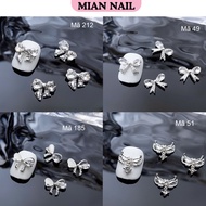 {Price of 4 charms} Bow Charms Block Charms Silver Bow Block Charms Rhinestone Charms Super Bright N