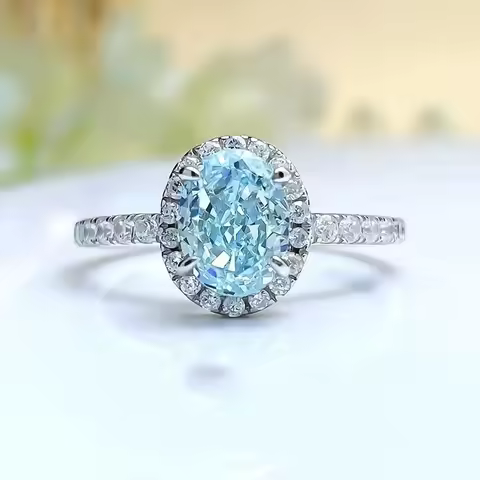 New Luxury 18K Solid Platinum PT950 certifid high carbon diamond one carat 6*8mm Radiant versatile w